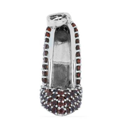 BUY NATURAL GARNET GEMSTONE SHOE PENDANT IN 925 STERLING SILVER